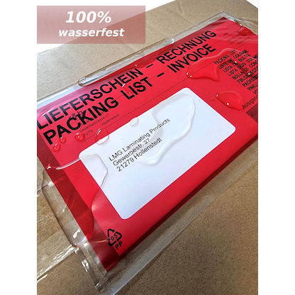 Produktbild von Lieferscheintaschen Selbstklebend DIN Lang Rot – Für Rechnung & Begleitpapiere
