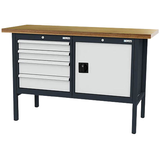 Artikelbild 1 für Simplaflex® Systemeinrichter Werkbank C-Line anthrazit, RAL 7016, lichtgrau, RAL 7035 4 Schubladen 150,0 x 60,0 x 96,0 cm, Artikelnummer 683948