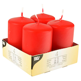 Artikelbild 1 für 4 STARPAK Stumpenkerzen rot, Artikelnummer 514034