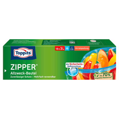 Artikelbild 24 für 18 Toppits Gefrierbeutel ZIPPER 3,0 l, Artikelnummer 441847