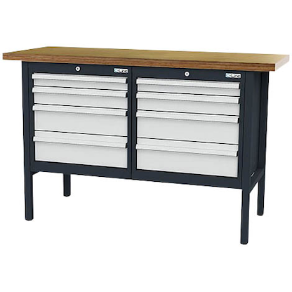 Artikelbild 4 für Simplaflex® Systemeinrichter Werkbank C-Line anthrazit, RAL 7016, lichtgrau, RAL 7035 8 Schubladen 150,0 x 60,0 x 96,0 cm, Artikelnummer 683967