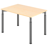 Artikelbild 1 für HAMMERBACHER YS12 höhenverstellbarer Schreibtisch ahorn rechteckig, 4-Fuß-Gestell grau 120,0 x 80,0 cm, Artikelnummer 999312