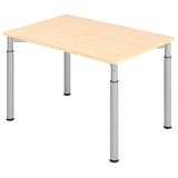 Artikelbild 1 für HAMMERBACHER YS12 höhenverstellbarer Schreibtisch ahorn rechteckig, 4-Fuß-Gestell silber 120,0 x 80,0 cm, Artikelnummer 999452