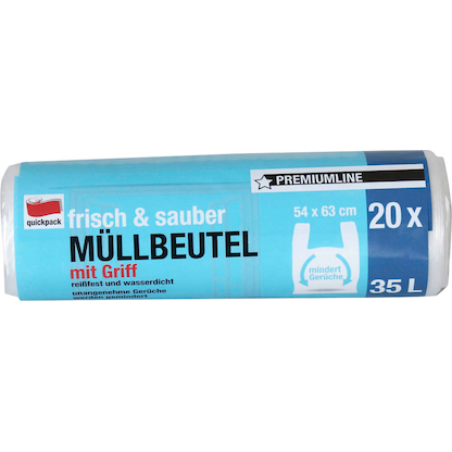 Artikelbild für quickpack Müllbeutel frisch & sauber 35,0 l transparent, 20 St., Artikelnummer 149037
