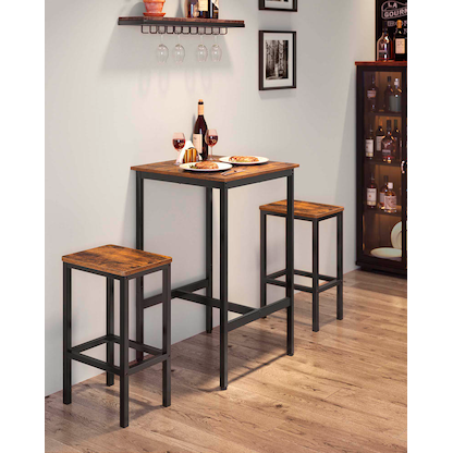 Artikelbild 4 für VASAGLE Bartisch-Set, schwarz Holz, Metall, 3-teilig, Artikelnummer 290359