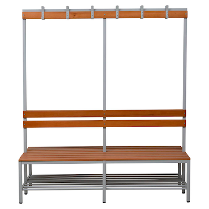 Artikelbild 2 für Gürkan Garderobenbank mit Haken und Schuhrost 107376 grau, buche Holz 200,0 cm, Artikelnummer 562874