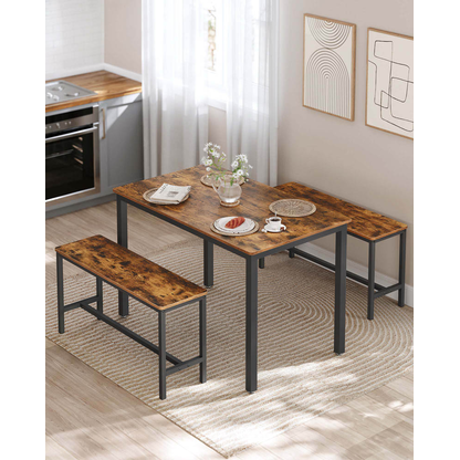 Artikelbild 5 für VASAGLE Sitzgruppe, schwarz Holz, Metall, 3-teilig, Artikelnummer 289409