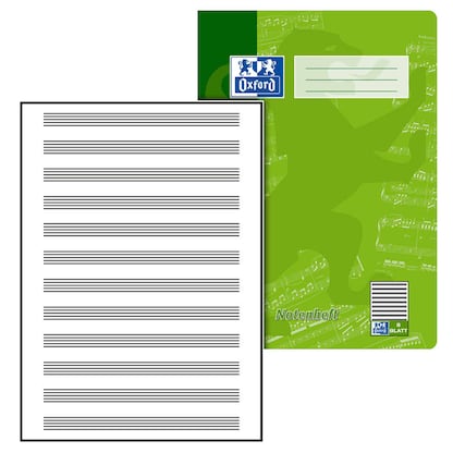 Artikelbild 2 für OXFORD Notenheft ohne Hilfslinien Lineatur 14 Notenlineatur DIN A4 ohne Rand, 8 Blatt, Artikelnummer 884421