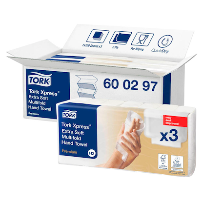 Artikelbild 5 für TORK Papierhandtücher 600297 Xpress® H2 Premium Extra Soft Interfold-Falzung 2-lagig 2.100 Tücher, Artikelnummer 476251