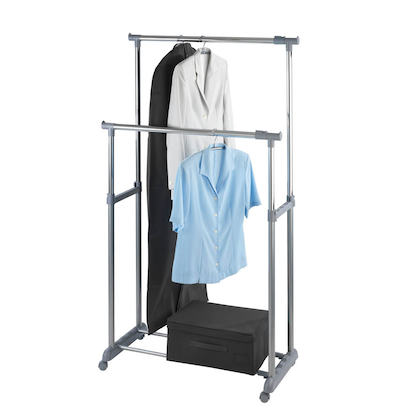 Artikelbild 8 für WENKO Teleskop-Garderobe Twin Bars grau Metall 95,0-163,0 x 98,0-168,0 cm, Artikelnummer 817546
