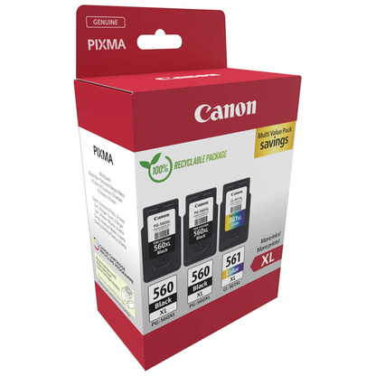 Artikelbild 2 für Canon PG-560XLx2/CL-561XL schwarz, color Druckköpfe, 3er-Set, Artikelnummer 143509