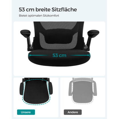 Artikelbild 3 für SONGMICS Bürostuhl, OBN37BKV1 Stoff schwarz, Gestell schwarz, Artikelnummer 260907