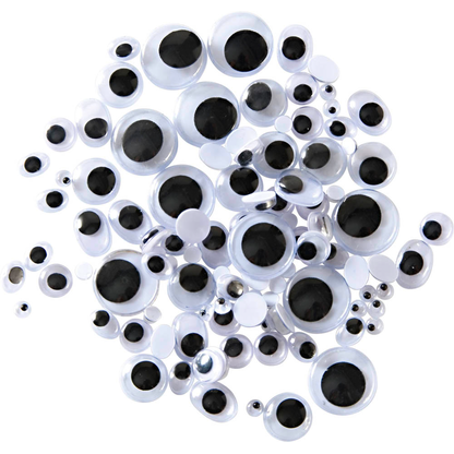 Artikelbild 2 für folia Wackelaugen weiß selbstklebend sortiert Ø unterschiedlich mm 100 St., Artikelnummer 355523