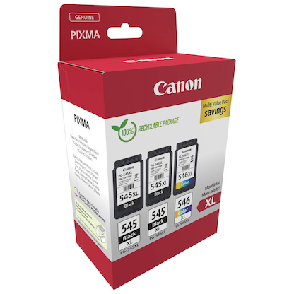 Artikelbild 2 für Canon PG-545XLx2/CL-546XL schwarz, color Druckköpfe, 3er-Set, Artikelnummer 143517