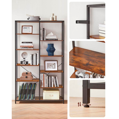 Artikelbild 9 für VASAGLE Bücherregal braun, schwarz 100,0 x 30,0 x 170,0 cm, Artikelnummer 289498