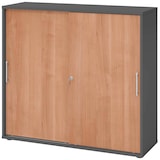 Artikelbild 1 für HAMMERBACHER Schiebetürenschrank, V1753S/G/N/RE grafit, nussbaum 2 Fachböden 120,0 x 40,0 x 110,0 cm, Artikelnummer 377786