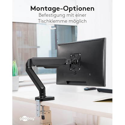 Artikelbild 4 für goobay Monitor-Halterung 58530 schwarz für 1 Monitor, Tischbohrung, Tischklemme, Artikelnummer 557247