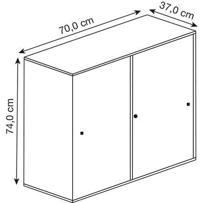 Artikelbild 2 für VCM my office Schiebetürenschrank L Lona, 913943 weiß 1 Fachboden 70,0 x 37,0 x 74,0 cm, Artikelnummer 886008