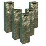 Artikelbild 1 für 5 SIGEL Geschenktüten für Flaschen Golden ornaments on green Motiv 10,0 x 35,0 cm, Artikelnummer 627511