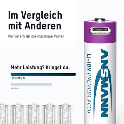 Artikelbild 21 für 4 ANSMANN USB-Akkus mit Ladekabel 2000 Mignon AA 1.800 mAh, Artikelnummer 173926