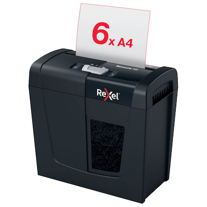 Artikelbild 11 für Rexel Secure X6 Aktenvernichter mit Partikelschnitt P-4, 4 x 40 mm, bis 6 Blatt, schwarz, Artikelnummer 437242
