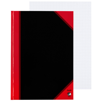Artikelbild 2 für Bantex Notizbuch Chinakladde DIN A4 kariert, schwarz/rot Hardcover 192 Seiten, Artikelnummer 429314