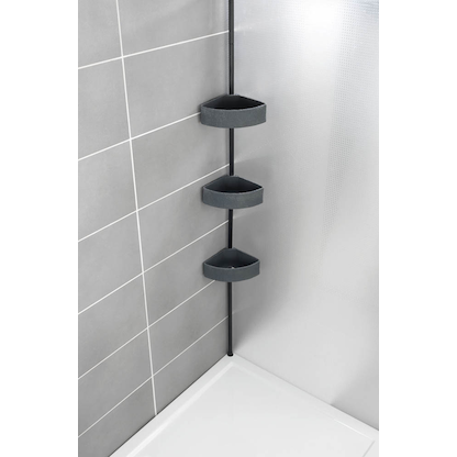 Artikelbild 4 für WENKO Teleskop-Duschregal Villata schwarz 28,0 x 20,5 x 78,0-275,0 cm, Artikelnummer 804231