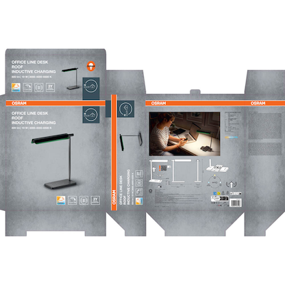 Artikelbild 5 für OSRAM Office Line Desk Roof Inductive Charging Schreibtischlampe schwarz 19 W, Artikelnummer 709976
