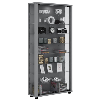 Artikelbild für VCM my home Lumo Maxi Vitrine silber 8 Fachböden mit Beleuchtung, Artikelnummer 781031