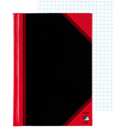 Artikelbild 2 für Bantex Notizbuch Chinakladde DIN A6 kariert, schwarz/rot Hardcover 192 Seiten, Artikelnummer 429528
