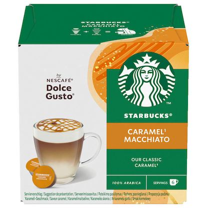 Artikelbild 2 für NESCAFÉ DOLCE GUSTO® STARBUCKS® Caramel Macchiato Our Classic Kaffeekapseln, mild, 6 Portionen, Artikelnummer 612899