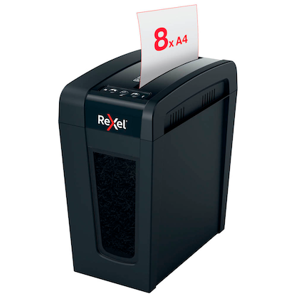 Artikelbild 8 für Rexel Secure X8-SL Aktenvernichter mit Partikelschnitt P-4, 4 x 40 mm, bis 8 Blatt, schwarz, Artikelnummer 437271