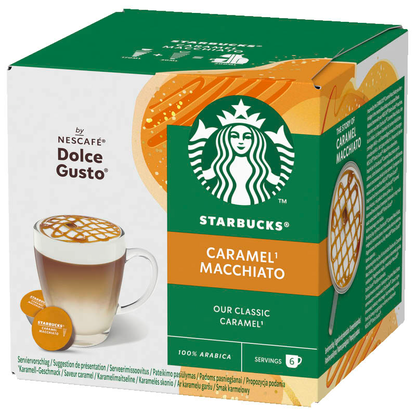 Artikelbild 3 für NESCAFÉ DOLCE GUSTO® STARBUCKS® Caramel Macchiato Our Classic Kaffeekapseln, mild, 6 Portionen, Artikelnummer 612899