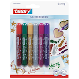 Artikelbild 1 für 6 tesa Glitter Deco Classic Colors Klebestifte 6x 10,0 g, Artikelnummer 383707