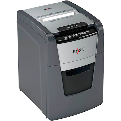 Artikelbild 3 für AKTION: Rexel Optimum AutoFeed+100X Aktenvernichter mit Partikelschnitt P-4, 4 x 28 mm, bis 100 Blatt, schwarz mit 30 Euro CashBack, Artikelnummer 267387