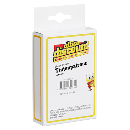 Artikelbild 2 für office discount schwarz Druckerpatrone kompatibel zu brother LC-1000BK, Artikelnummer 365897
