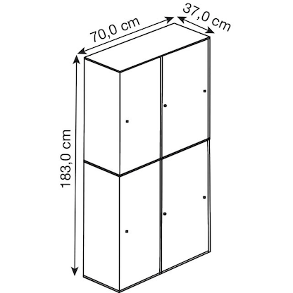 Artikelbild 2 für VCM my office Schiebetürenschrank XXL Lona, 914374 weiß 3 Fachböden 70,0 x 37,0 x 183,0 cm, Artikelnummer 886080