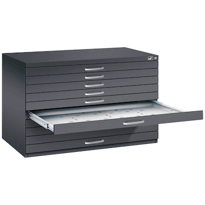 Artikelbild für CP 7100 Planschrank schwarzgrau 10 Schubladen 110,0 x 76,5 x 76,0 cm, Artikelnummer 682144