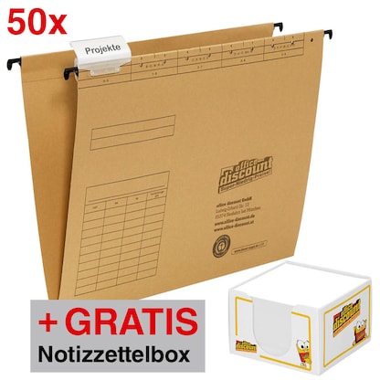 Artikelbild 17 für AKTION: 50 office discount Hängemappen naturbraun + GRATIS office discount Zettelbox, Artikelnummer 532467