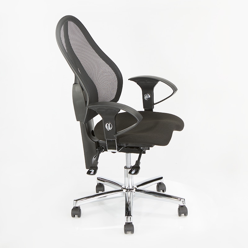 360-Grad-Artikelbild für Topstar Bürostuhl Sitness® 15, ST19UG20 Stoff schwarz, Gestell chrom, Artikelnummer 462440