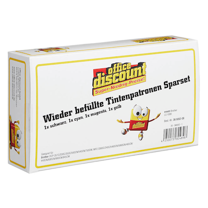 Artikelbild 2 für office discount schwarz, cyan, magenta, gelb Druckerpatronen kompatibel zu brother LC1000VAL, 4er-Set, Artikelnummer 366052