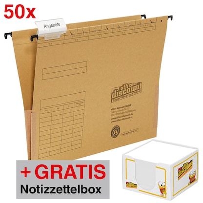 Artikelbild 18 für AKTION: 50 office discount Hängetaschen naturbraun + GRATIS office discount Zettelbox, Artikelnummer 532471
