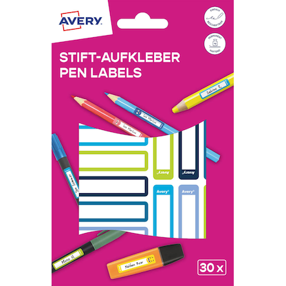 Artikelbild 2 für AVERY Zweckform Stiftetiketten Rahmen, farblich sortiert 10,0 x 50,0 mm, 30 Etiketten, Artikelnummer 588149