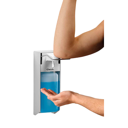 Artikelbild 2 für Bartscher Desinfektionsspender PS 0,9L-W 850019 silber, weiß Kunststoff 0,9 l, Artikelnummer 426542