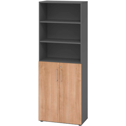 Artikelbild für HAMMERBACHER Regalschrank 968T3, V968T3/G/N/BS grafit, nussbaum 80,0 x 42,0 x 215,6 cm, Artikelnummer 380703