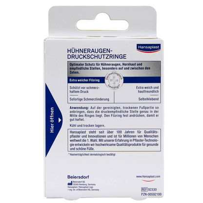 Artikelbild 3 für Hansaplast Hühneraugen-Druckschutzringe 741786 weiß, 20 St., Artikelnummer 148567