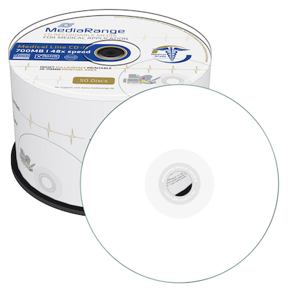 Artikelbild für 50 MediaRange CD-R Medical Line 700 MB bedruckbar, Medical Line, Artikelnummer 839170
