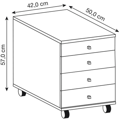 Artikelbild 4 für VCM my office Lona Rollcontainer weiß 4 Auszüge 42,0 x 50,0 x 57,0 cm, Artikelnummer 905051