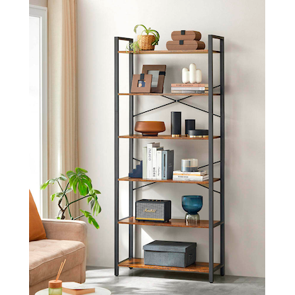 Artikelbild 3 für VASAGLE Bücherregal braun, schwarz 80,0 x 30,0 x 186,0 cm, Artikelnummer 289878