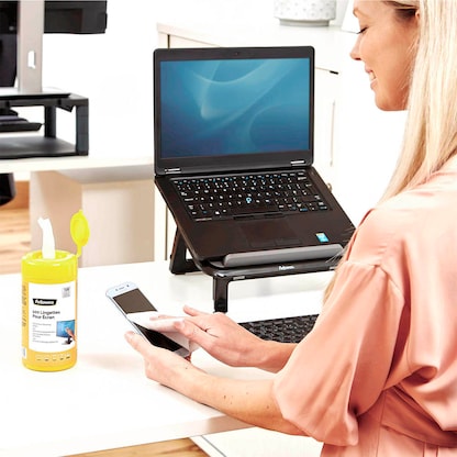 Artikelbild 4 für Fellowes Bildschirm-Reinigungstücher 1-lagig weiß, 100 Tücher, Artikelnummer 284446